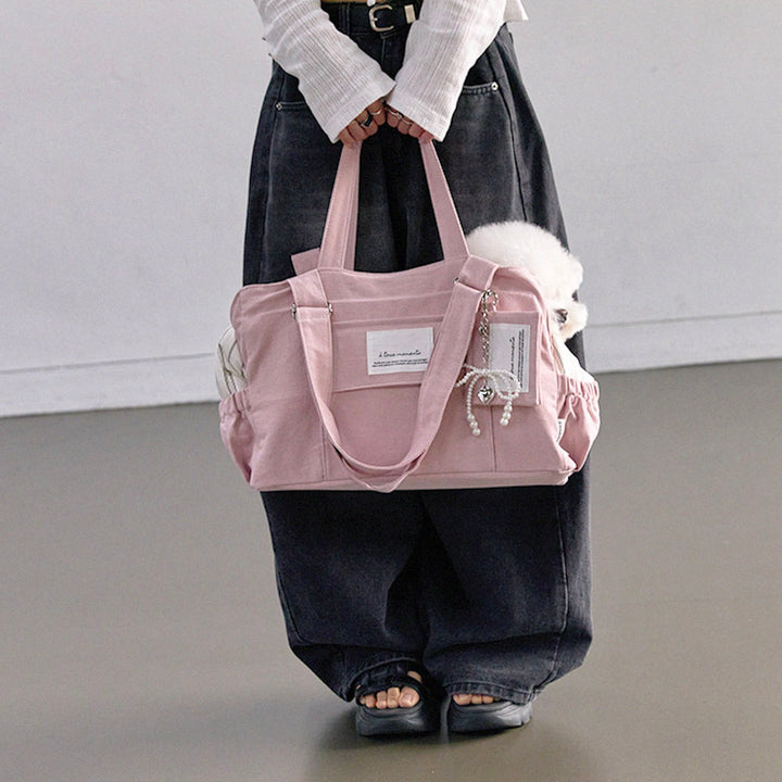 ※予約販売【a tous moments】Partir bag - Powder Pink（Cushion + Shoulder Pad Set）｜犬用バッグ