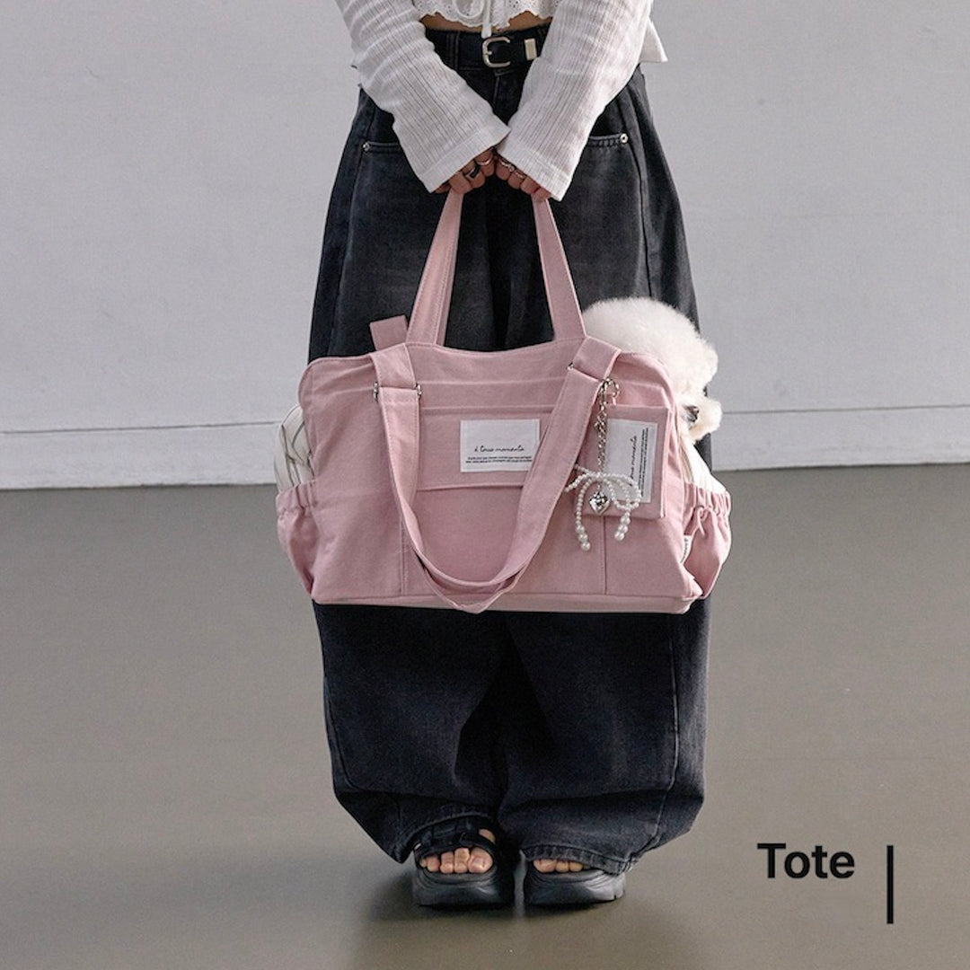 ※予約販売【a tous moments】Partir bag - Powder Pink（Cushion + Shoulder Pad Set）｜犬用バッグ