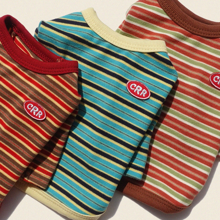 ※予約販売【CRR】Autumn Stripe Top（Lemon Blue）