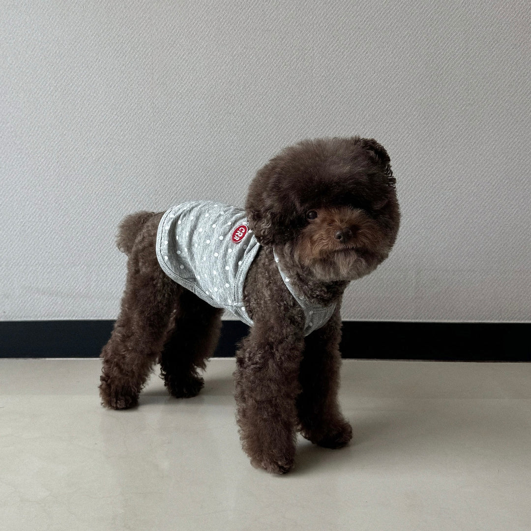 ※予約販売【CRR】Retro Dot Strap Top（Gray）