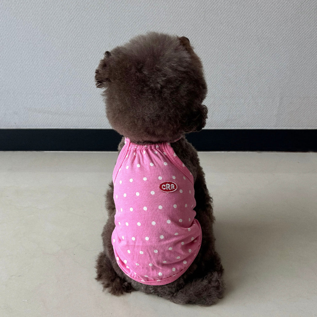※予約販売【CRR】Retro Dot Strap Top（Pink）