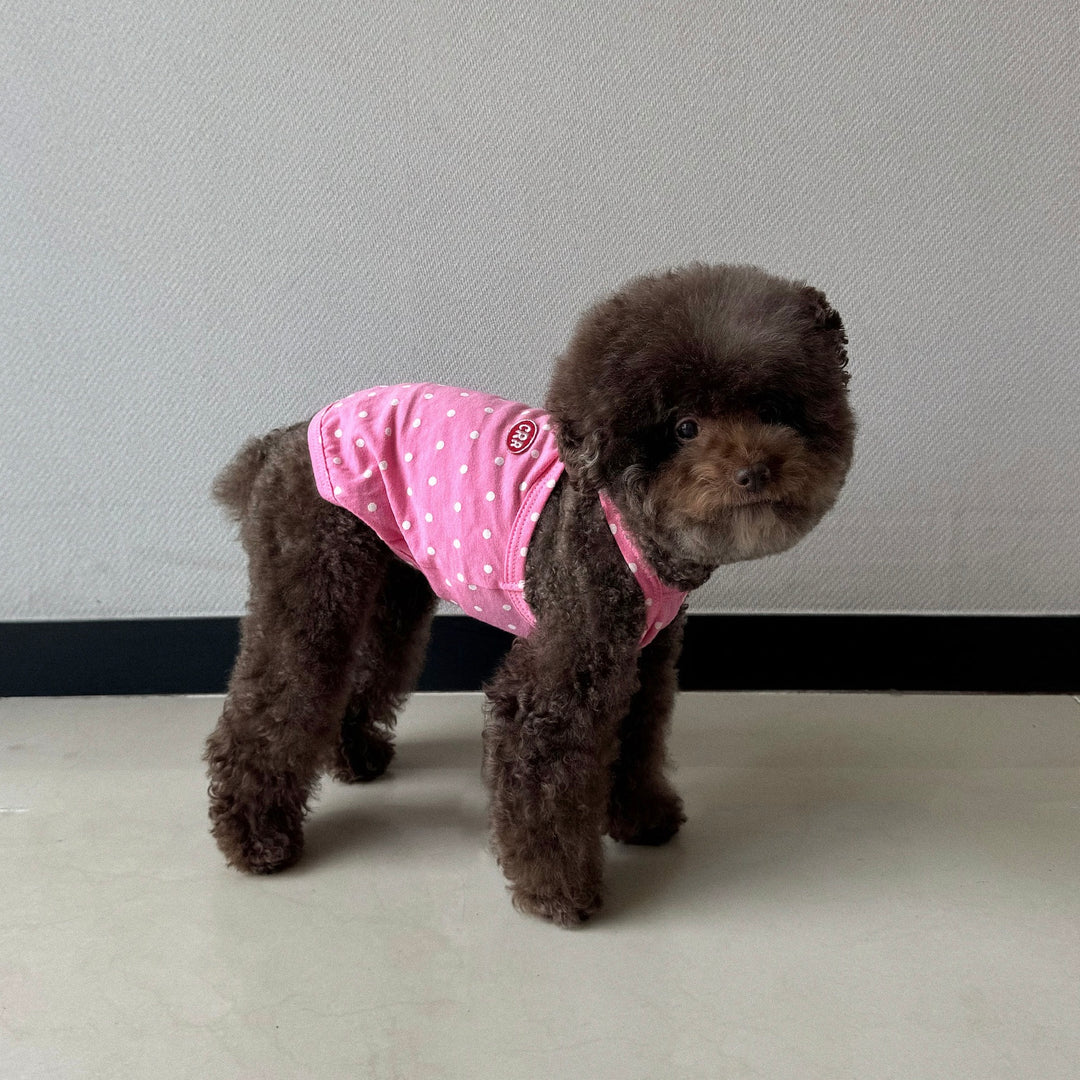 ※予約販売【CRR】Retro Dot Strap Top（Pink）