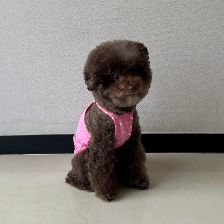 ※予約販売【CRR】Retro Dot Strap Top（Pink）
