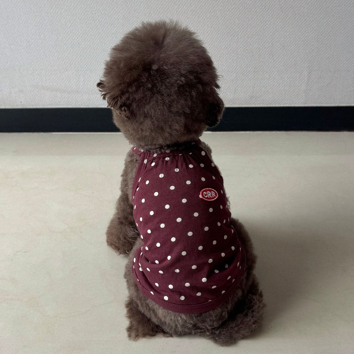 ※予約販売【CRR】Retro Dot Strap Top（Burgundy）