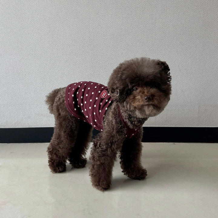 ※予約販売【CRR】Retro Dot Strap Top（Burgundy）