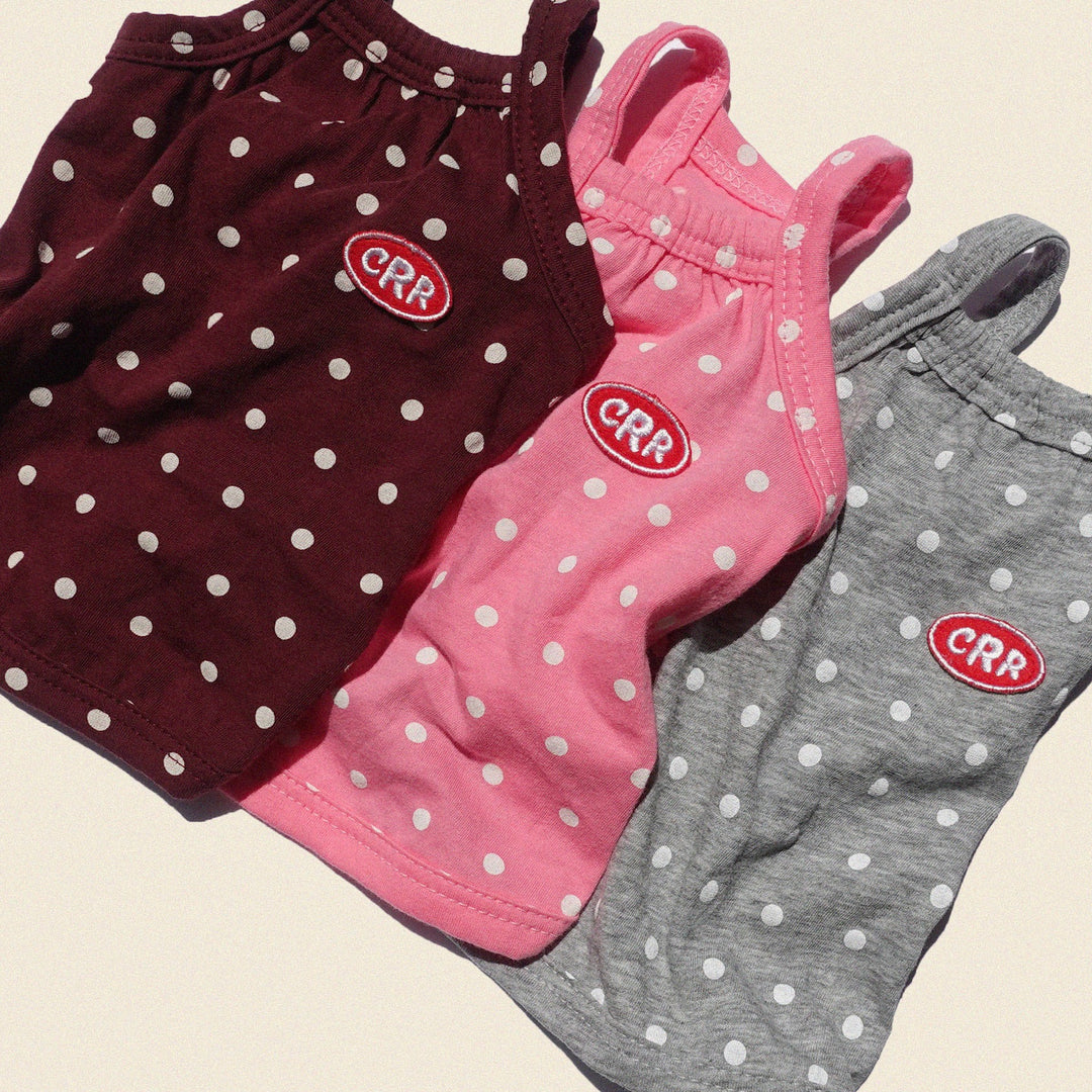 ※予約販売【CRR】Retro Dot Strap Top（Gray）