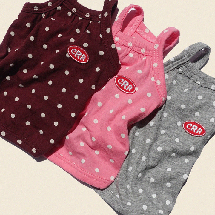 ※予約販売【CRR】Retro Dot Strap Top（Gray）
