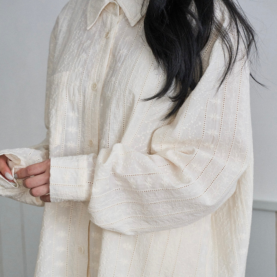 ※予約販売【noutti】Aile Eyelet Shirt（Natural Ivory）