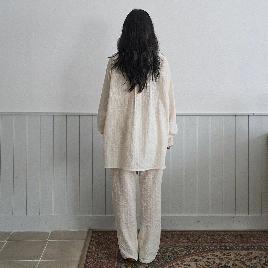 ※予約販売【noutti】Aile Eyelet Shirt（Natural Ivory）