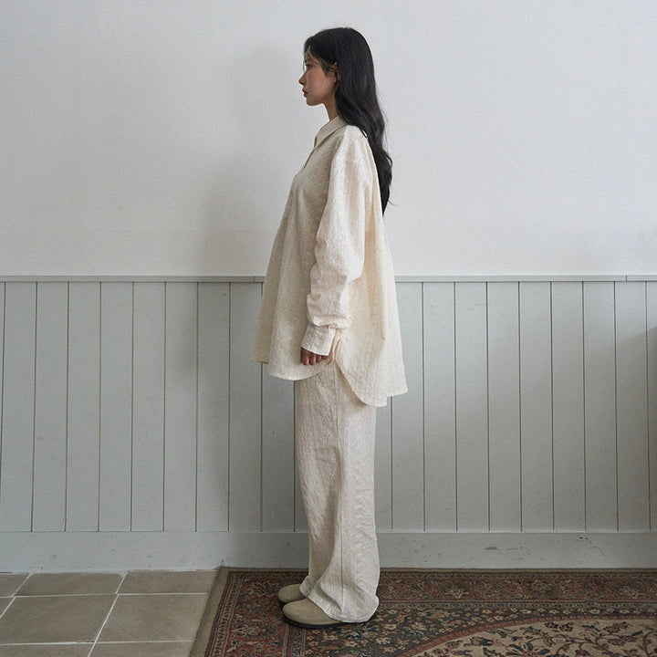 ※予約販売【noutti】Aile Eyelet Shirt（Natural Ivory）