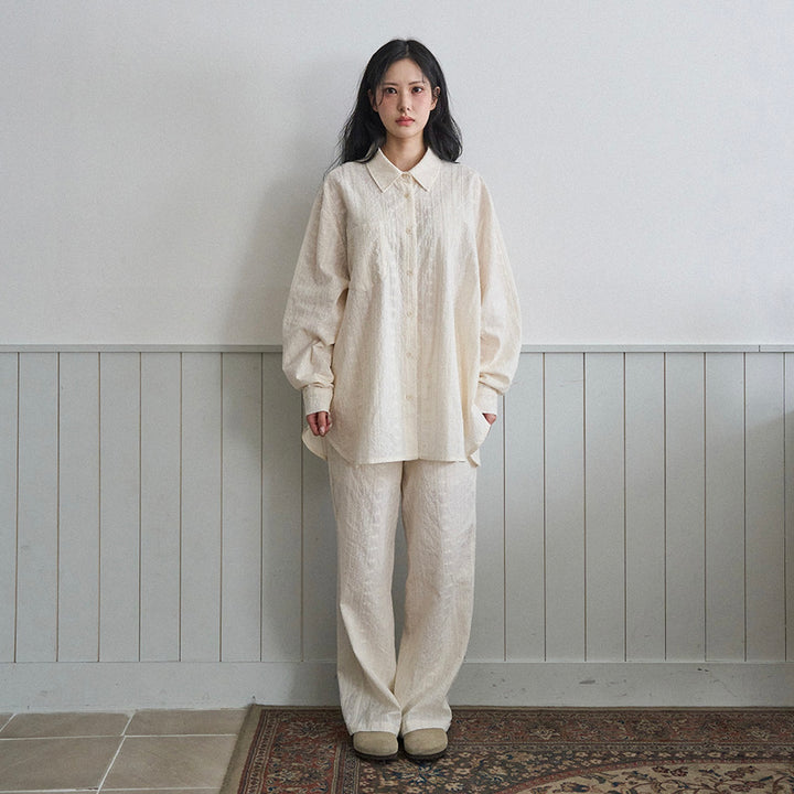 ※予約販売【noutti】Aile Eyelet Shirt（Natural Ivory）