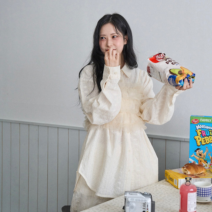 ※予約販売【noutti】Aile Eyelet Shirt（Natural Ivory）