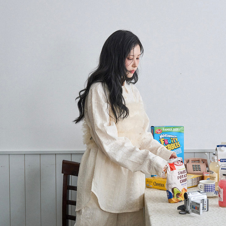 ※予約販売【noutti】Aile Eyelet Shirt（Natural Ivory）
