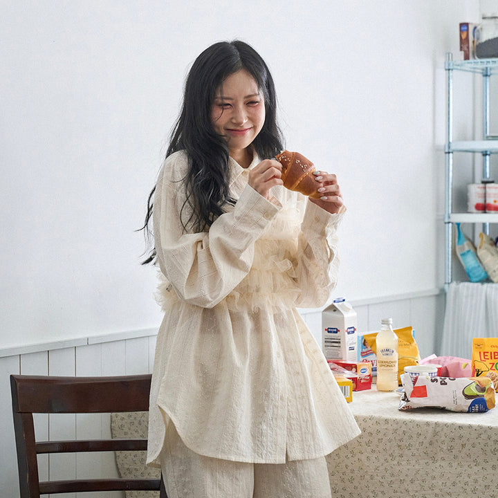 ※予約販売【noutti】Aile Eyelet Shirt（Natural Ivory）