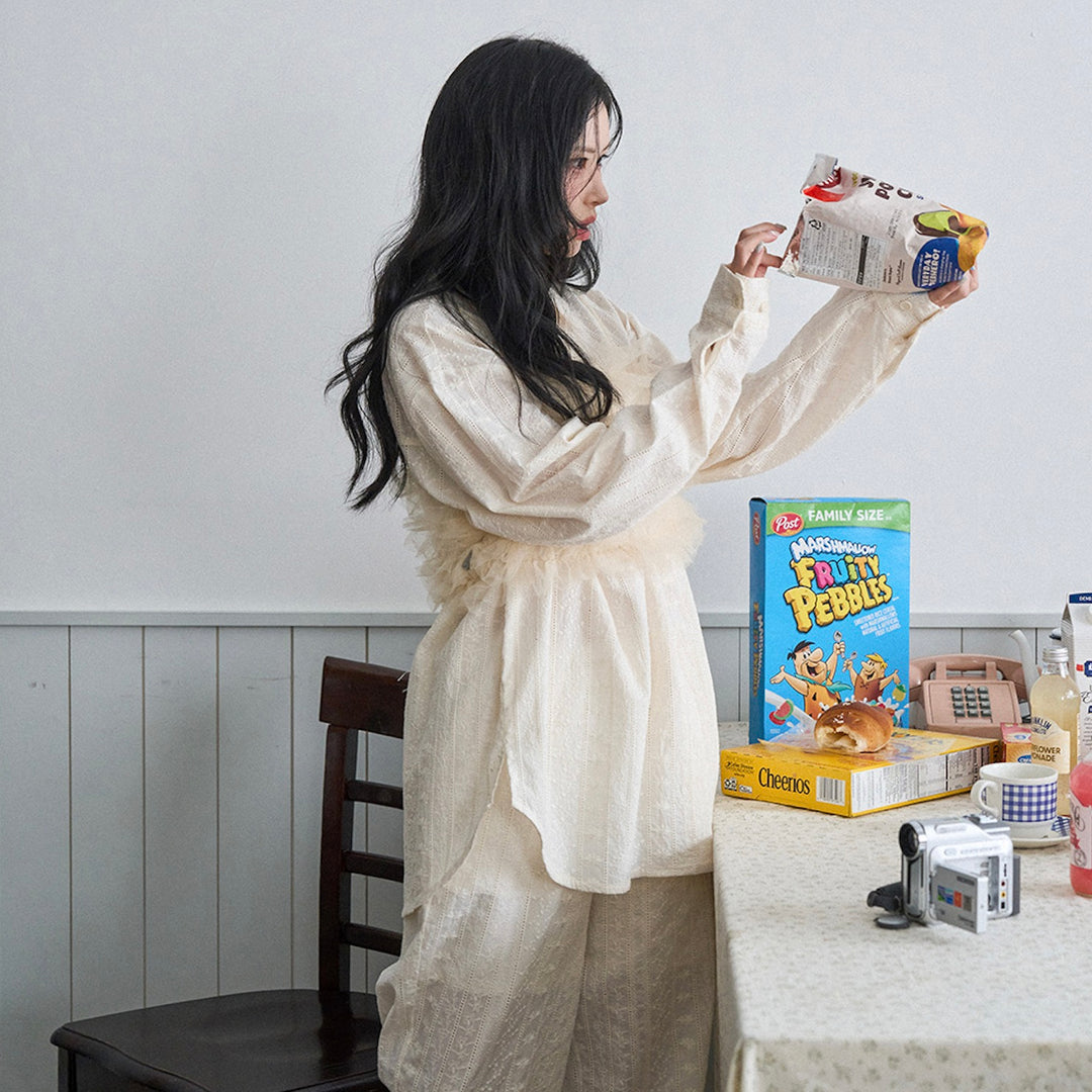 ※予約販売【noutti】Aile Eyelet Shirt（Natural Ivory）