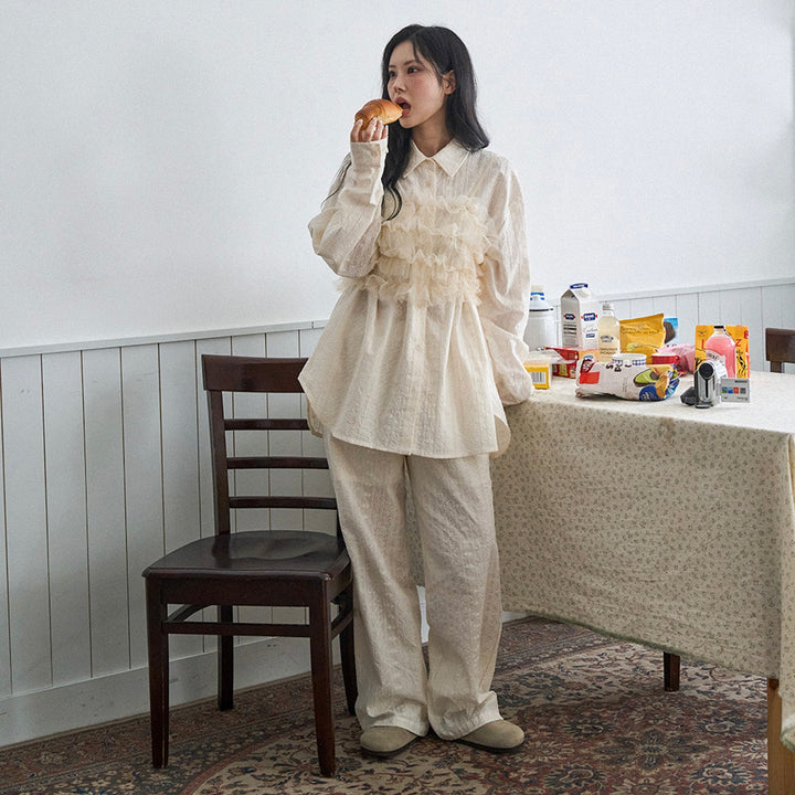 ※予約販売【noutti】Aile Eyelet Shirt（Natural Ivory）