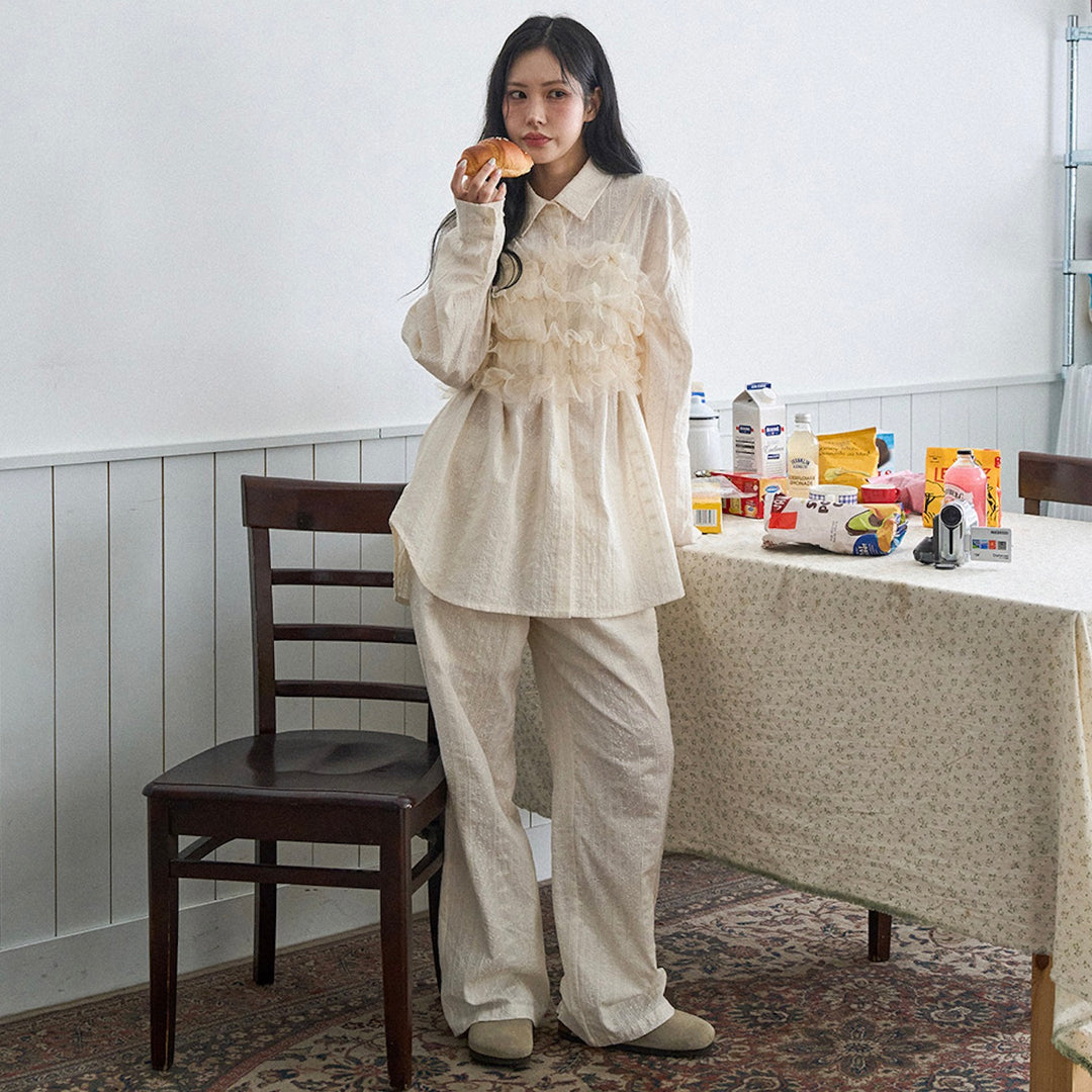 ※予約販売【noutti】Aile Eyelet Shirt（Natural Ivory）