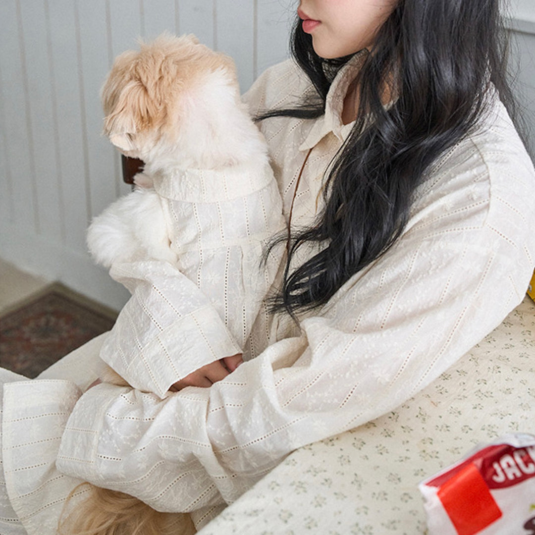 ※予約販売【noutti】Aile Eyelet Shirt（Natural Ivory）