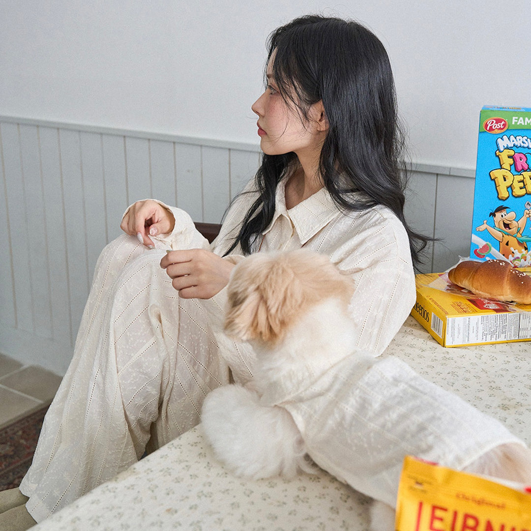 ※予約販売【noutti】Aile Eyelet Shirt（Natural Ivory）