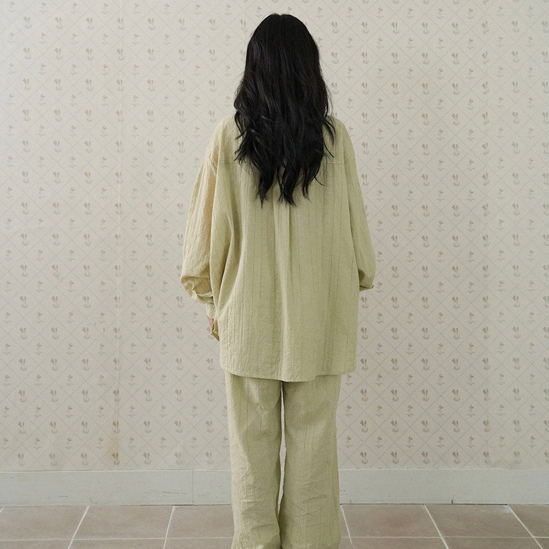 ※予約販売【noutti】Aile Eyelet Shirt（Sage Green）