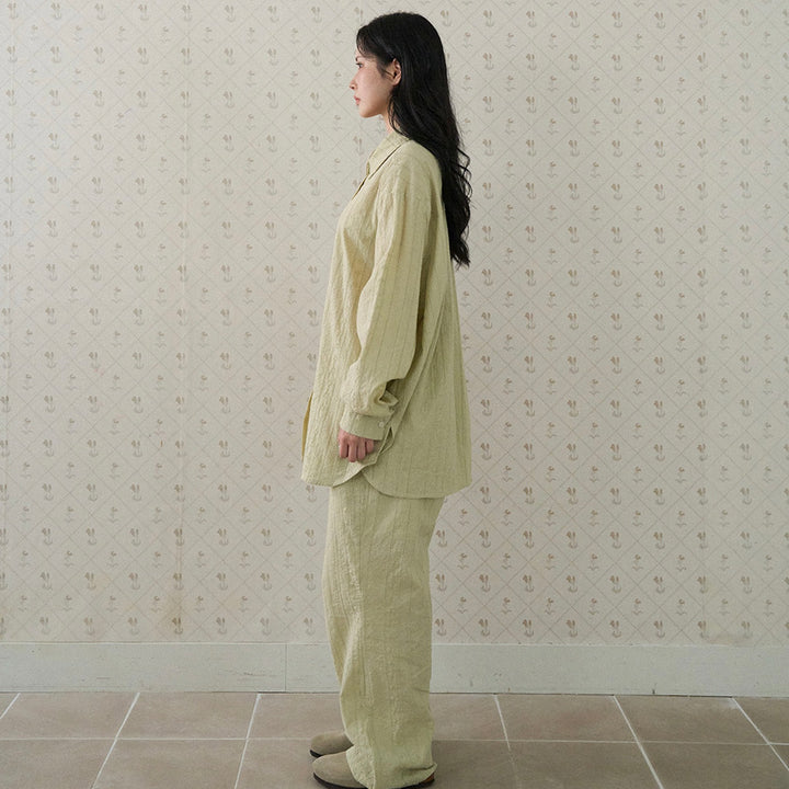 ※予約販売【noutti】Aile Eyelet Shirt（Sage Green）