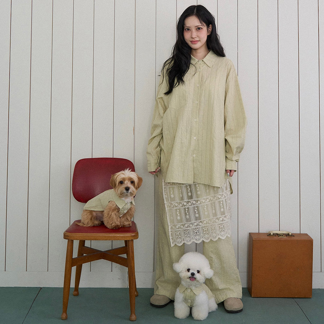 ※予約販売【noutti】Aile Eyelet Shirt（Sage Green）