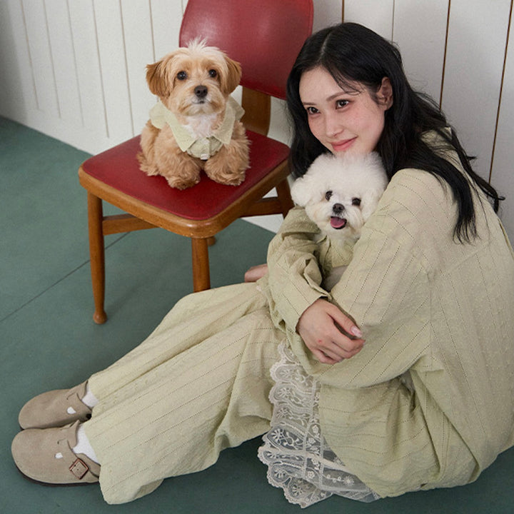 ※予約販売【noutti】Aile Eyelet Shirt（Sage Green）