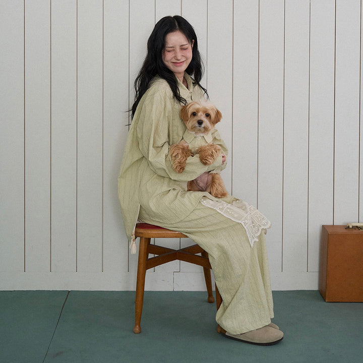 ※予約販売【noutti】Aile Eyelet Shirt（Sage Green）