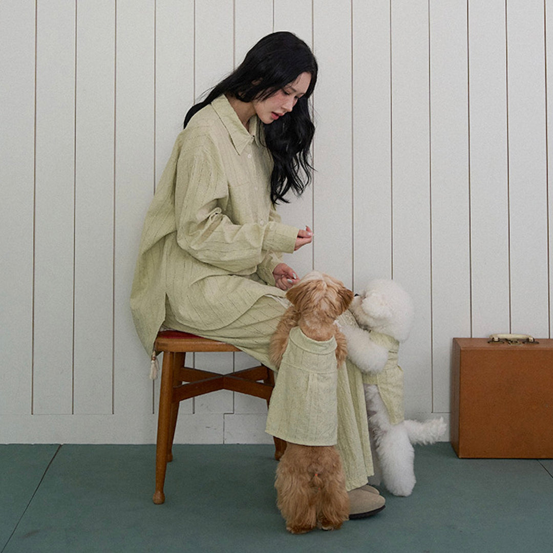 ※予約販売【noutti】Aile Eyelet Shirt（Sage Green）