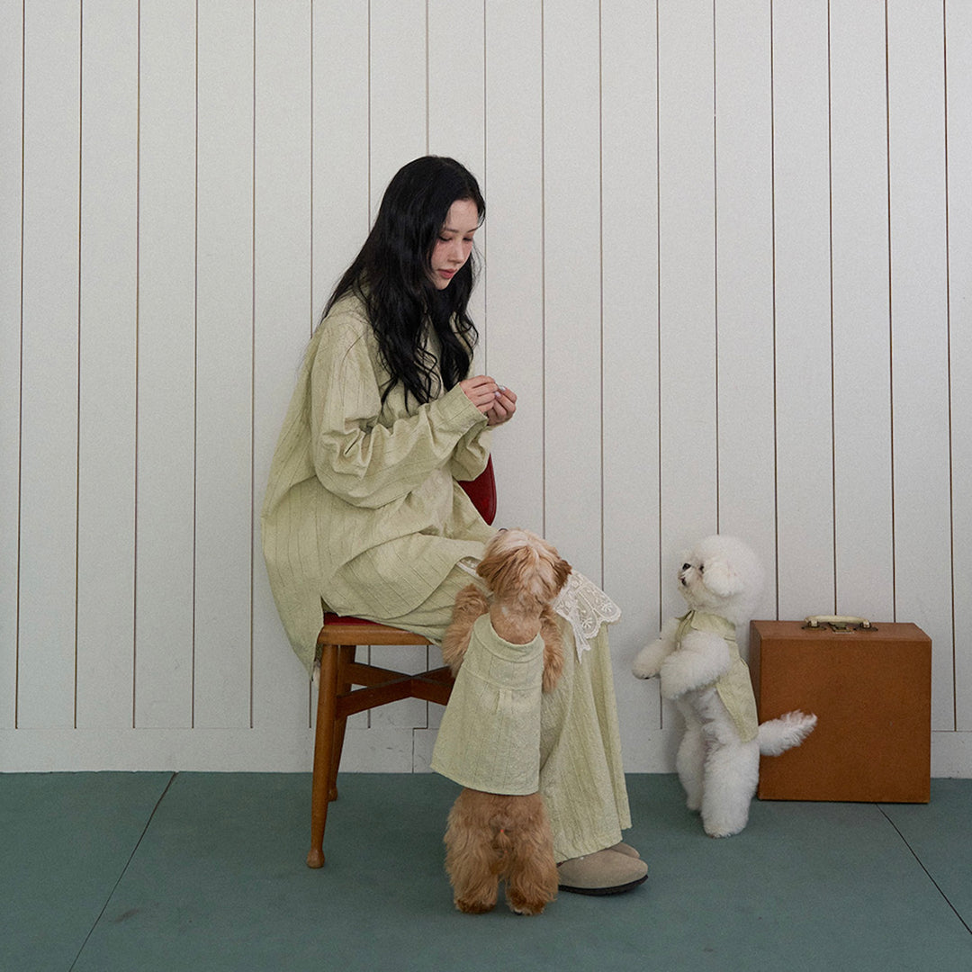 ※予約販売【noutti】Aile Eyelet Shirt（Sage Green）