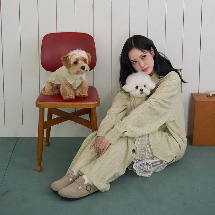 ※予約販売【noutti】Aile Eyelet Shirt（Sage Green）