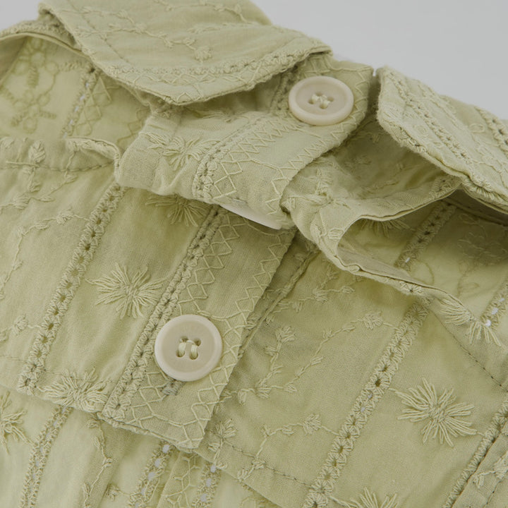 ※予約販売【noutti】Aile Eyelet Sleeveless Shirt（Sage Green）