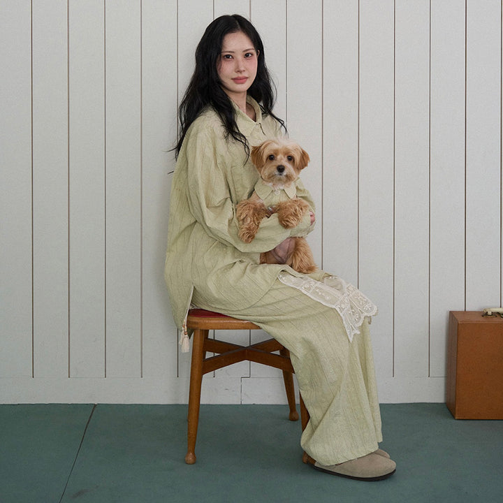 ※予約販売【noutti】Aile Eyelet Sleeveless Shirt（Sage Green）