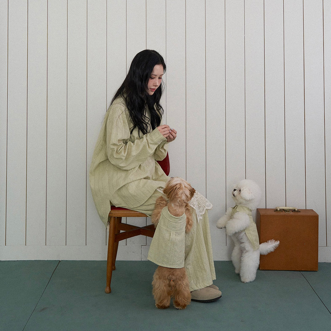 ※予約販売【noutti】Aile Eyelet Sleeveless Shirt（Sage Green）