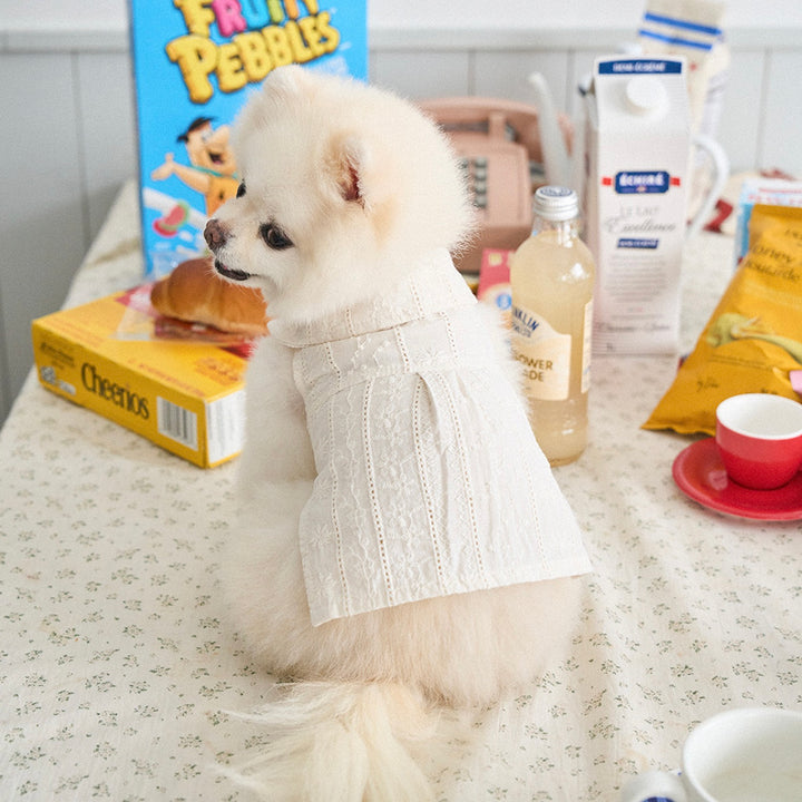 ※予約販売【noutti】Aile Eyelet Sleeveless Shirt（Natural Ivory）