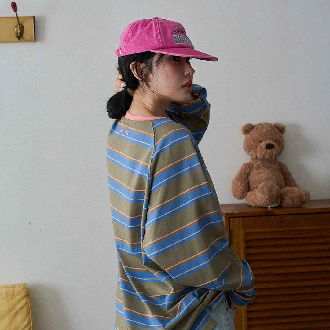即納【noutti】Momo Stripe T-shirt - for human（Vintage Khaki）