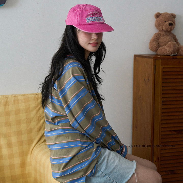 即納【noutti】Momo Stripe T-shirt - for human（Vintage Khaki）