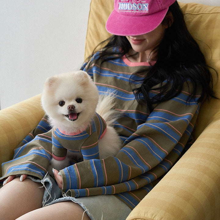 即納【noutti】Momo Stripe T-shirt - for human（Vintage Khaki）