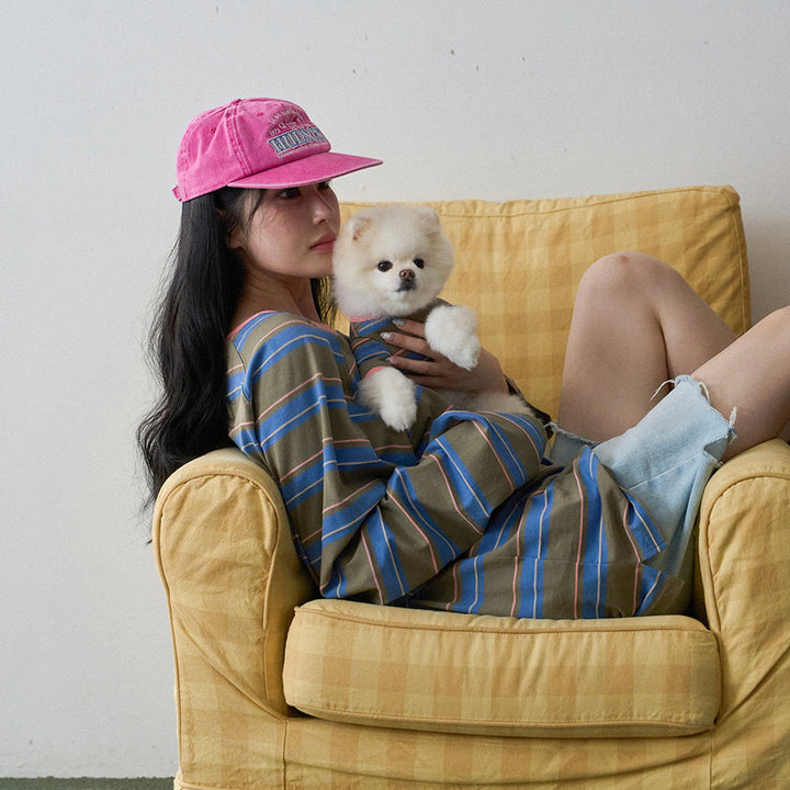 即納【noutti】Momo Stripe T-shirt - for human（Vintage Khaki）