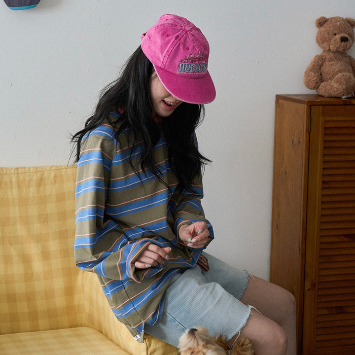 即納【noutti】Momo Stripe T-shirt - for human（Vintage Khaki）
