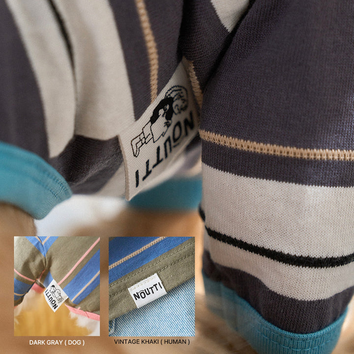 ※予約販売【noutti】Momo Stripe T-shirt（Dark Gray）