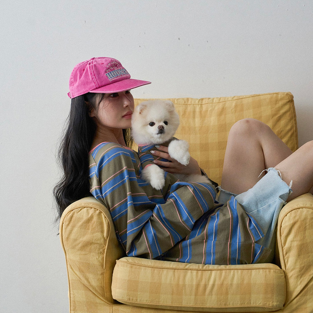 ※予約販売【noutti】Momo Stripe T-shirt（Vintage Khaki）