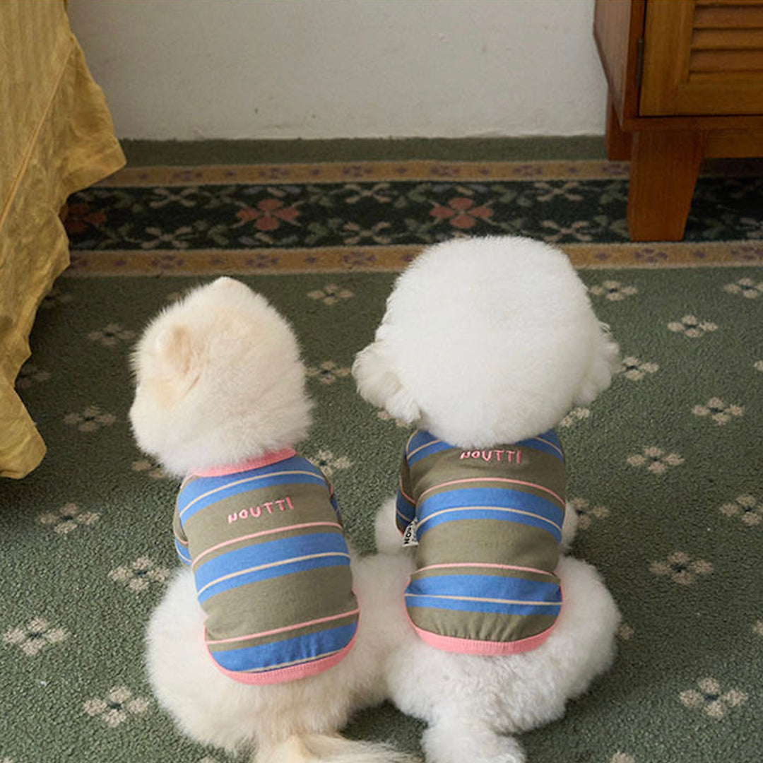 ※予約販売【noutti】Momo Stripe T-shirt（Vintage Khaki）