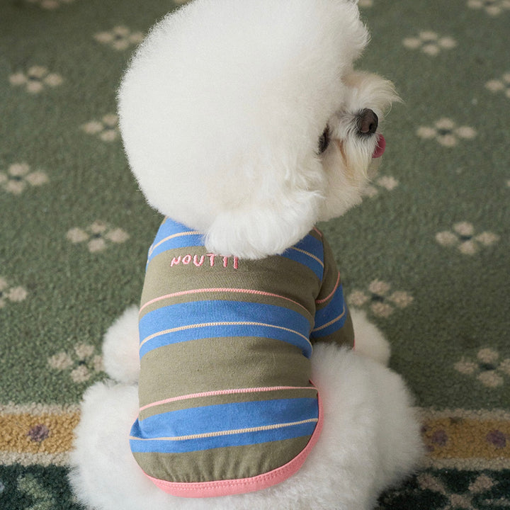 ※予約販売【noutti】Momo Stripe T-shirt（Vintage Khaki）