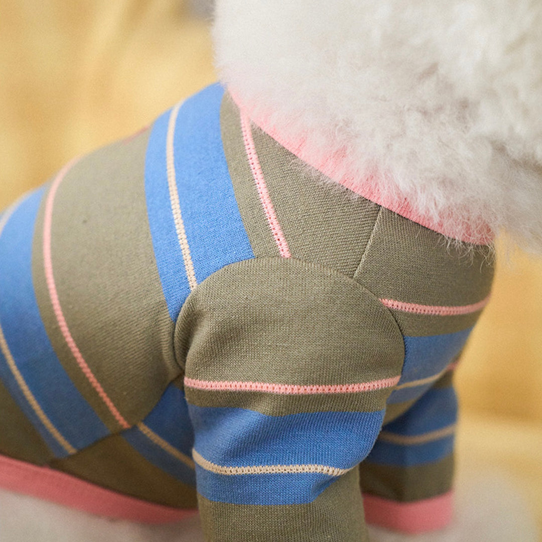 ※予約販売【noutti】Momo Stripe T-shirt（Vintage Khaki）