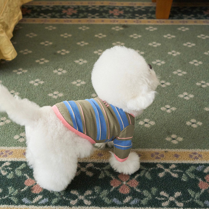 ※予約販売【noutti】Momo Stripe T-shirt（Vintage Khaki）
