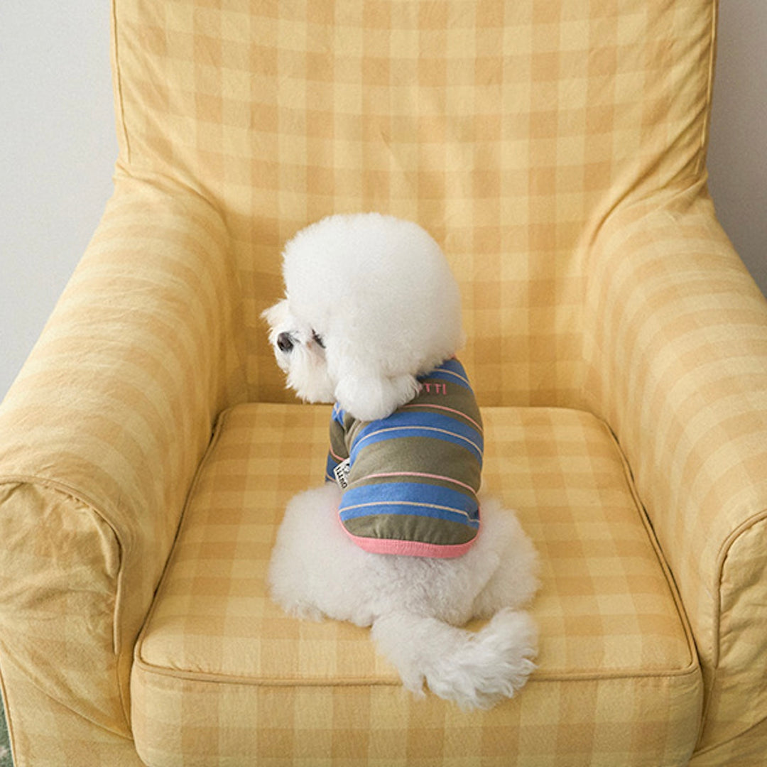 ※予約販売【noutti】Momo Stripe T-shirt（Vintage Khaki）