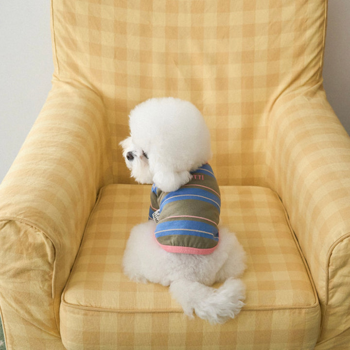 ※予約販売【noutti】Momo Stripe T-shirt（Vintage Khaki）