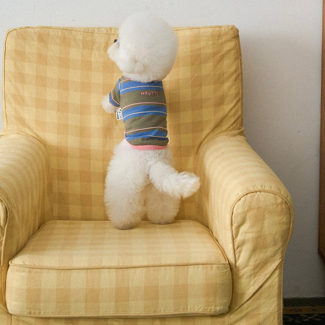 ※予約販売【noutti】Momo Stripe T-shirt（Vintage Khaki）