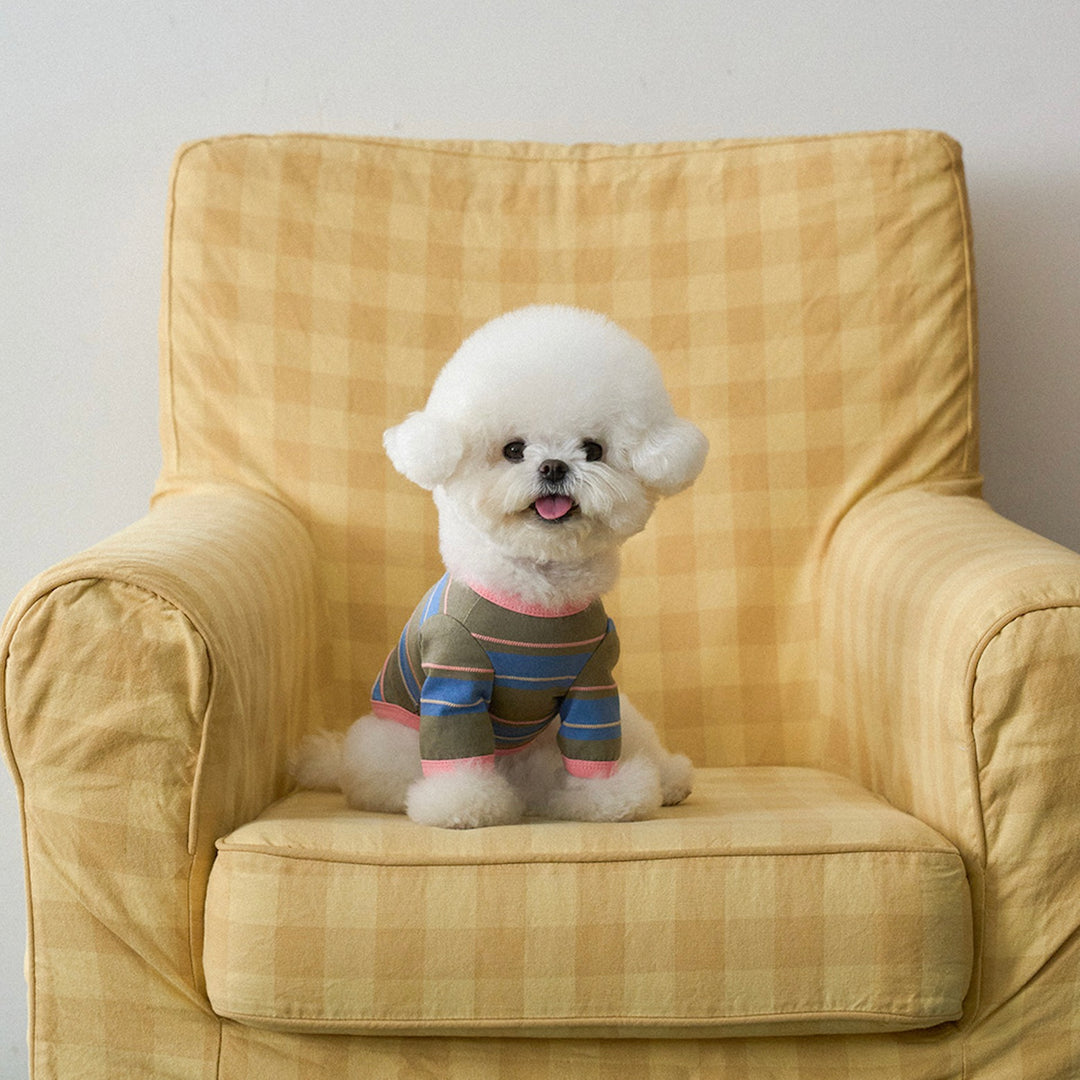 ※予約販売【noutti】Momo Stripe T-shirt（Vintage Khaki）